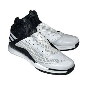 Mens Sz 10.5 Adidas Transcend Sprint Web White Black Basketball Sneaker No Laces